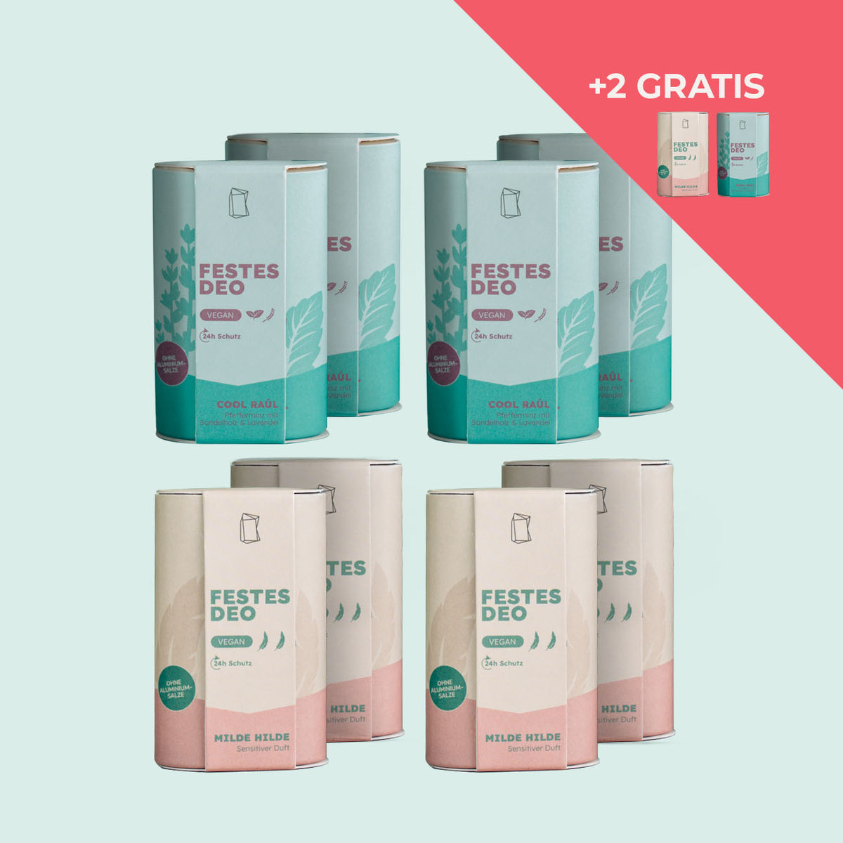 Festes Deo Vorratsset. 8x festes Deo + 2 Gratis Deo