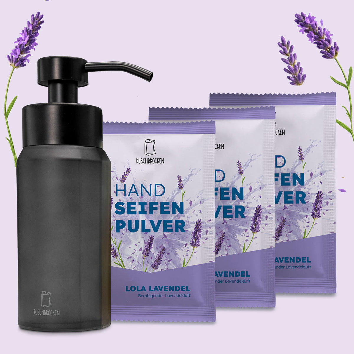 Handseifen-Starter Handseifen-Starterset 3x Lola Lavendel mit Spender