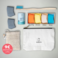 Reiseset Produktbild Essentials mit Rabattbadge links