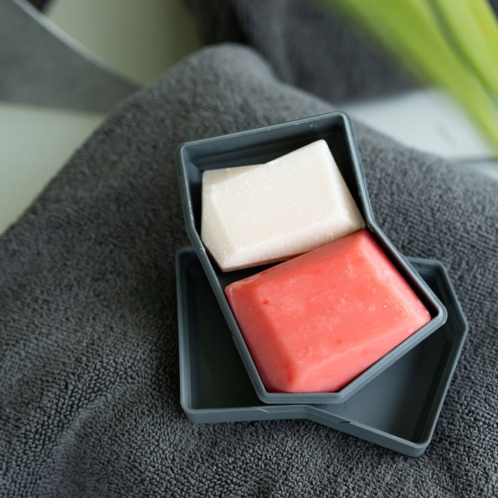 Fairpackung zur Aufbewahrung von Duschbrocken, Conditioner, Gesichtsreiner und den Minis