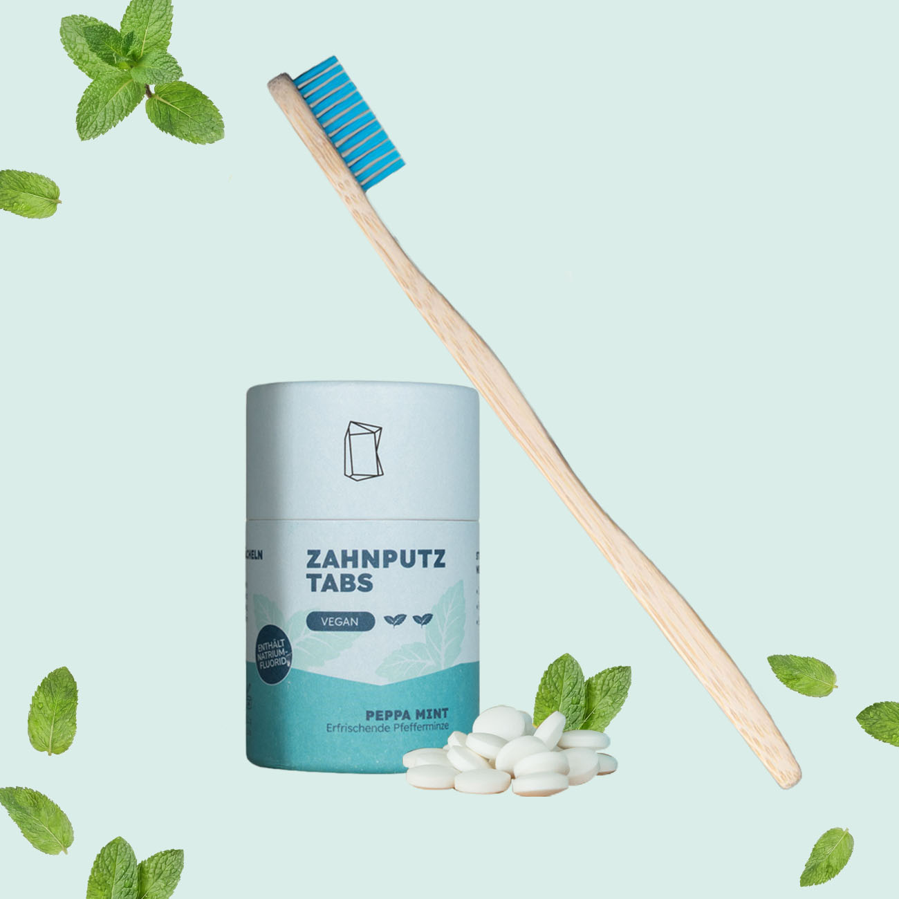 Zahnputztabletten ink. Bambuszahnbürste von Duschbrocken