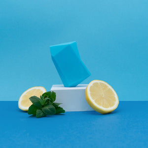Duschbrocken Maxi Minz festes Shampoo und Duschgel in einem farbe blau